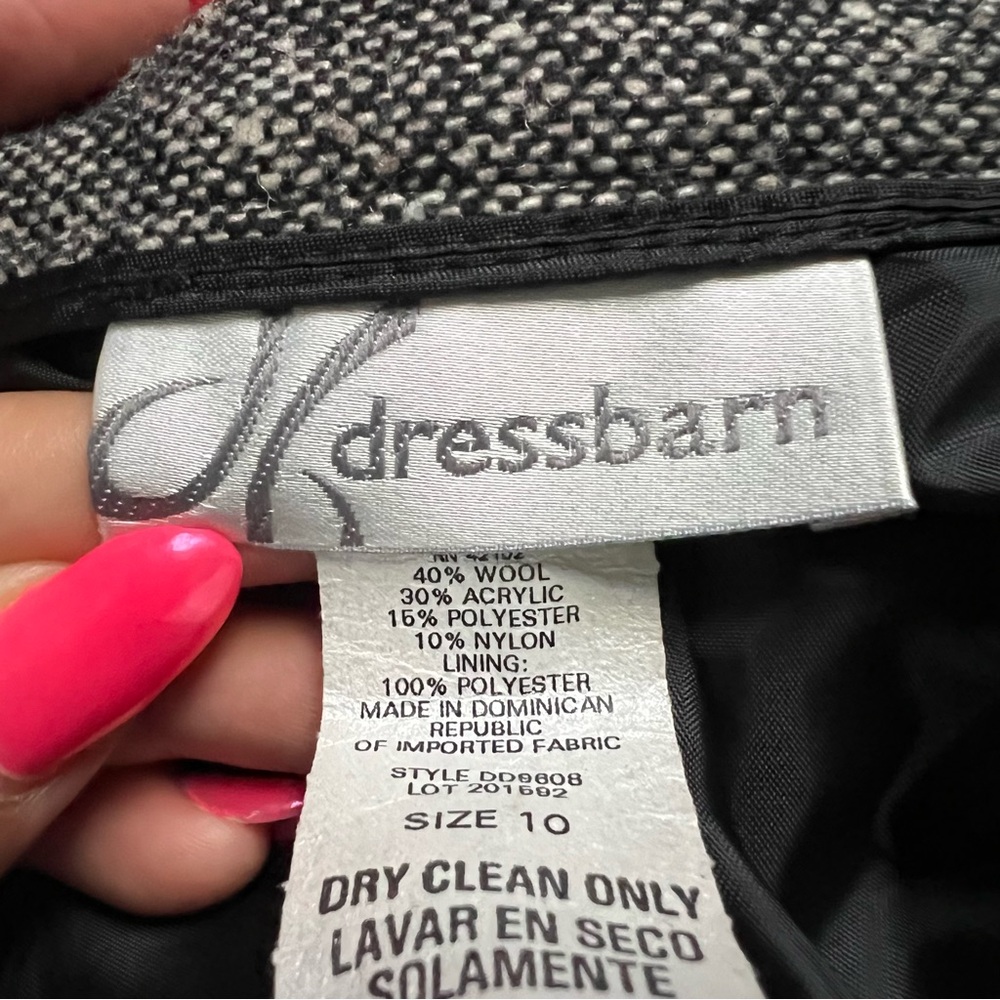 DRESS BARN Black Bow & Grey Vintage Wool Blend Midi Mini Pencil Formal Skirt 10 - Picture 16 of 16